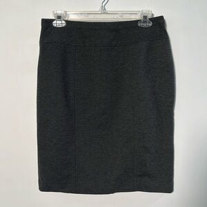 ELLEN TRACY Charcoal Grey Career/Work Pull On Elastic Band Waist Pencil Skirt M